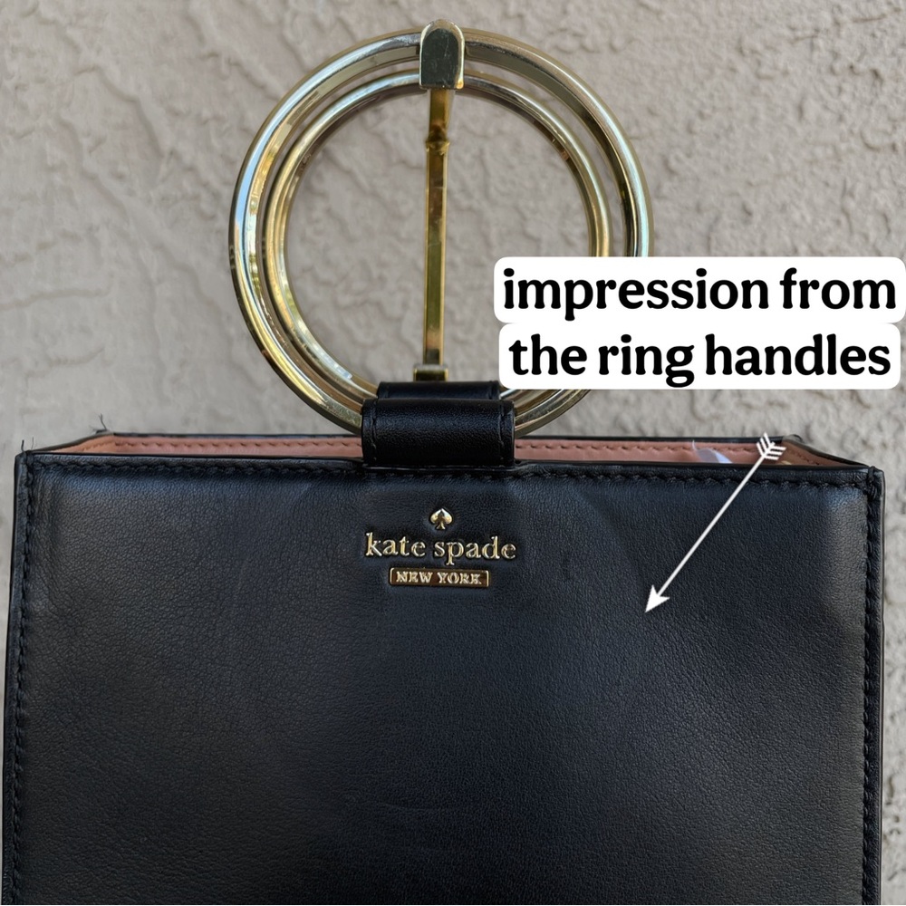 KATE SPADE Black Leather Mini Sam Bag w/ Round Handles & Detachable Chain Strap - Picture 9 of 14